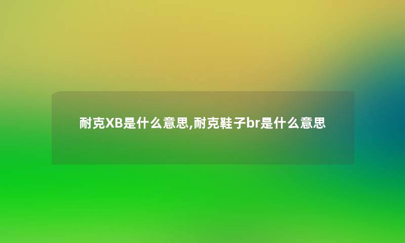 耐克XB是什么意思,耐克鞋子br是什么意思 耐克XB是什么意思,耐克鞋子br是什么意思