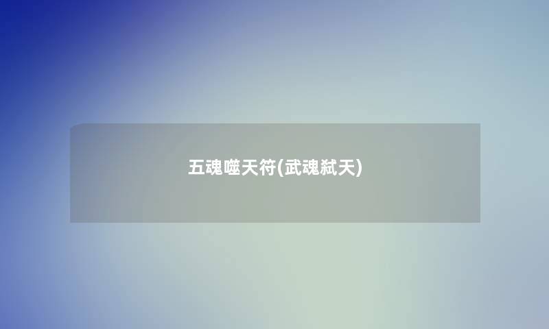 五魂噬天符(武魂弑天) 五魂噬天符(武魂弑天)