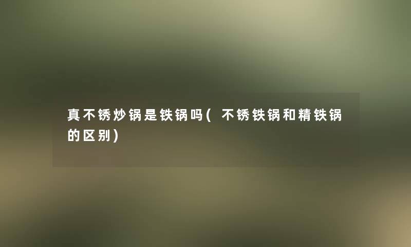 真不锈炒锅是铁锅吗(不锈铁锅和精铁锅的区别) 真不锈炒锅是铁锅吗(不锈铁锅和精铁锅的区别)