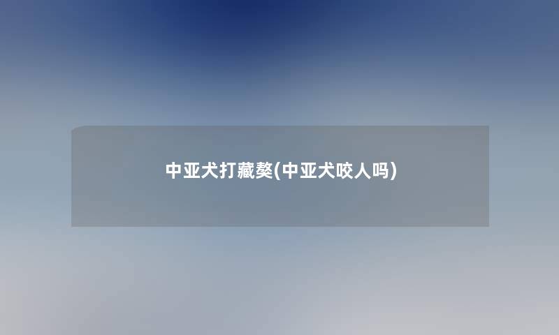 中亚犬打藏獒(中亚犬咬人吗) 中亚犬打藏獒(中亚犬咬人吗)