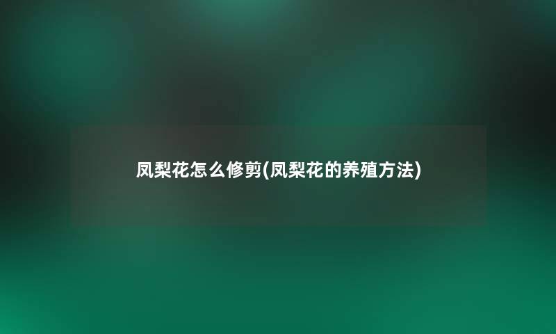 凤梨花怎么修剪(凤梨花的养殖方法) 凤梨花怎么修剪(凤梨花的养殖方法)