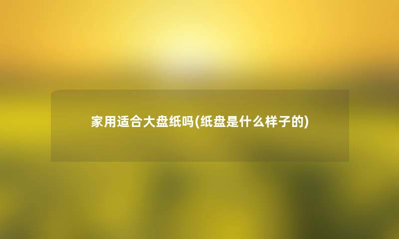 家用适合大盘纸吗(纸盘是什么样子的) 家用适合大盘纸吗(纸盘是什么样子的)