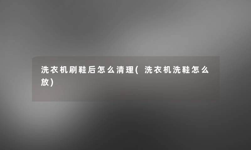 洗衣机刷鞋后怎么清理(洗衣机洗鞋怎么放) 洗衣机刷鞋后怎么清理(洗衣机洗鞋怎么放)
