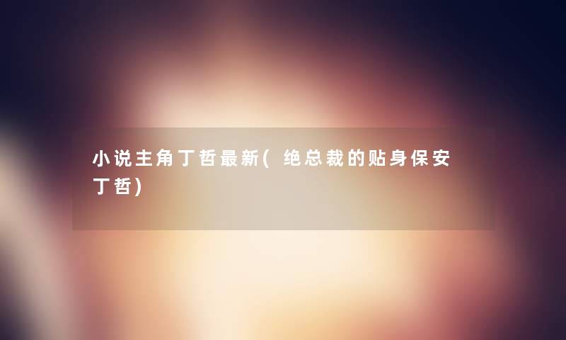 小说主角丁哲新(绝总裁的贴身保安 丁哲) 小说主角丁哲新(绝总裁的贴身保安 丁哲)