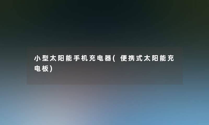 小型太阳能手机充电器(便携式太阳能充电板) 小型太阳能手机充电器(便携式太阳能充电板)