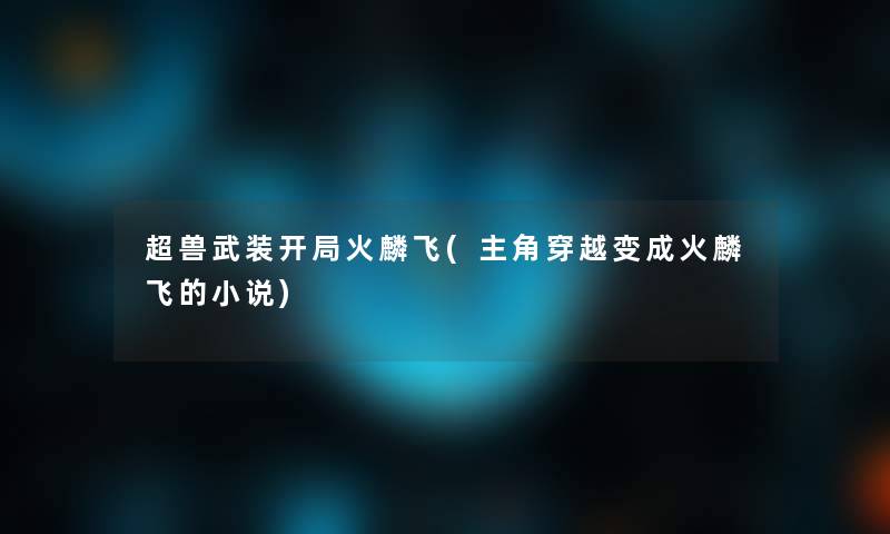 超兽武装开局火麟飞(主角穿越变成火麟飞的小说) 超兽武装开局火麟飞(主角穿越变成火麟飞的小说)