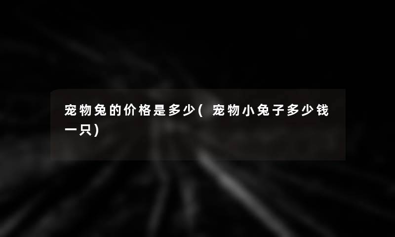 宠物兔的价格是多少(宠物小兔子多少钱一只) 宠物兔的价格是多少(宠物小兔子多少钱一只)