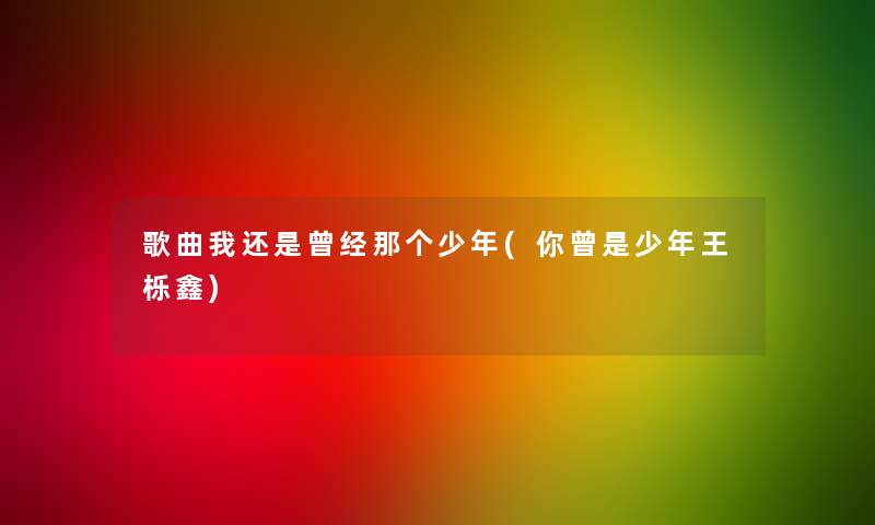 歌曲我还是曾经那个少年(你曾是少年王栎鑫)
